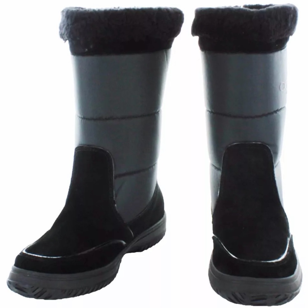 Coach $195 Sherman Suede/Nylon Black Boots Style A00362, Size 6